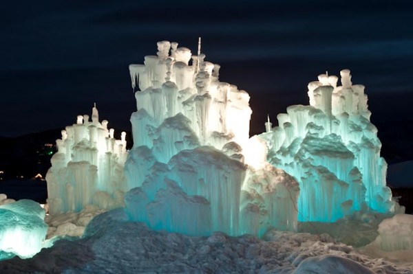Ice Castles Glow at Night