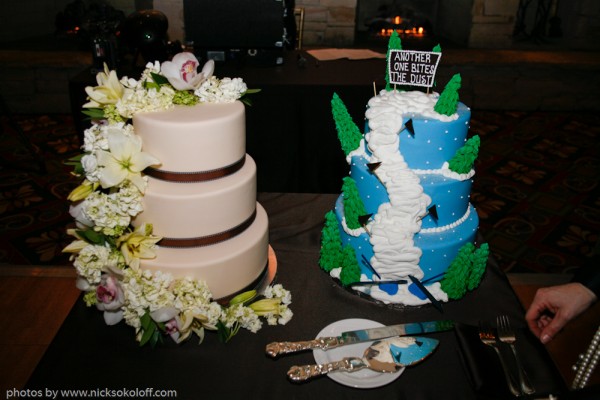 The bride surprised the groom with a "groom's cake" of a Deer Valley ski run
